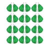 ICECHEN Lot de 24 pompons de pom-pom girl en aluminium métallique avec poignée en plastique pour adultes et enfants Vert