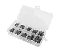 ICECHEN Lot de 500 hameçons de pêche à la carpe en acier au carbone avec trou et appât de jigging boîte au détail Taille mixte 3 ~ 12