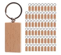 ICECHEN Lot de 60 porte-clés rectangulaires vierges pour travaux manuels