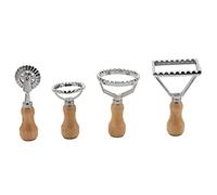 ICECHEN Ravioli Maker Cutter Stamp Set-Leading Coupeur de Pâte et Joints de Presse avec Poignée en Bois pour Raviols, Pâtes, Lasagnes à Boulettes