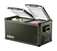 ICECO VL75 ProD Réfrigérateur portable 12 V avec AC/DC, réfrigérateur de voiture double zone de 75 L alimenté par SECOP, -17,8 °C à 10 °C, refroidisseur électrique pour voiture, camping et usage