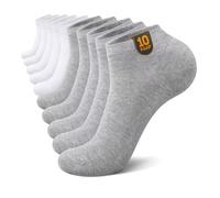 IceCony Chaussettes Sport Homme 43-46 Chaussette Femme Socquette Basses Sport Coton Courtes Basse Respirant Courte Invisibles Personnalisé Socquettes Blanc Gris 10 Paires