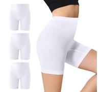 IceCony Short Anti Frottement Cuisse Femme Shorty Femme Coton Legging Court Short sous Robe Femme Boxer Femme Coton Fe Cycliste Femme sous Jupe Culotte pour Mettre Sport Blanc M Lot De 3