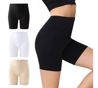 IceCony Shorty Anti Frottement Cuisse Femme Short Sport Femme Legging Court Short sous Robe Femme Boxer Femme Coton Fe Cycliste Femme sous Jupe Culotte pour Mettre Noir Blanc Couleur M Lot De 3