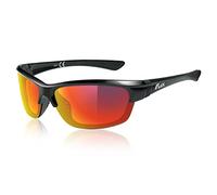 ICECUBE Avento Lunettes de soleil de sport polarisées UV400 avec fonction antidérapante et cadre léger pour homme et femme lors de la conduite, de la course (BLK/Red)