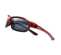 ICECUBE Avento Lunettes de soleil de sport polarisées UV400 avec fonction antidérapante et monture légère pour homme et femme lors de la conduite, de la course (Red)