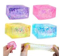 IceCube - Cube de glace à paillettes Squish-y - Boules anti-stress en sucre malt - Cubes anti-stress à taille lente pour adultes, lumière polaire colorée, pour enfants et adultes, soulagement de