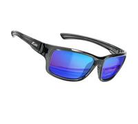 ICECUBE Dynamic - Lunettes de soleil sportives polarisées unisexes, protection UV400, design ergonomique et confortable, idéales pour les activités de plein air (Xtal/Blue)