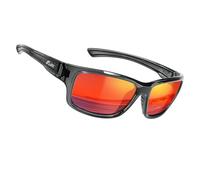 ICECUBE Dynamic - Lunettes de soleil sportives polarisées unisexes, protection UV400, design ergonomique et confortable, idéales pour les activités de plein air (Xtal/Red)
