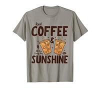 Iced Coffee & Sunshine Every Day All Day Funny Summer T-Shirt