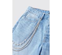 Iced Layered Jean Chain homme - blanc - ONE SIZE, blanc
