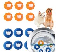 ICED PIXEL 12 pcs Attrape Poils Machine a Laver,Anti Poil Machine à Laver Réutilisable,Boule de Lavage Machine a Laver(Blue et Orange),Boule Anti Poil Enlever Les Poils d'animaux, Les Cheveux Humains