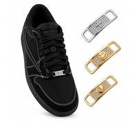 ICEDIAMOND Bijoux Hip Hop Boucle de lacet, 2Pcs CZ Bling Diamond AF1 Accessoire de chaussure stylisé pour les amateurs de chaussures Snkrs (Cross-White)