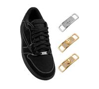 ICEDIAMOND Bijoux Hip Hop Boucle de lacet, 2Pcs CZ Bling Diamond AF1 Accessoire de chaussure stylisé pour les amateurs de chaussures Snkrs (Smile-Gold)