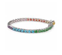 ICEDIAMOND Crush Rainbow Iced Out Chaîne à maillons de tennis plaqué or 14 carats avec diamant CZ coloré 40,6/45,7/50,8 cm et bracelet exquis de 2,2 cm pour homme et femme