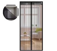 Icegrey Moustiquaire Porte Magnétique Bande adhésives Moustiquaire Sur Mesure de Porte Rideau de Porte Antimoustique Pour Couloirs Portes Patio Noir 200x220cm