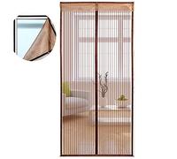Icegrey Moustiquaire Porte Magnétique Bande adhésives Moustiquaire Sur Mesure de Porte Rideau de Porte Antimoustique Pour Couloirs Portes Patio Marron 75x200cm