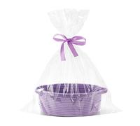 Icegrey Panier cadeau vide tressé avec sacs cadeaux et rubans, paniers de rangement vide pour fête prénatale, anniversaire, mariage, Pâques, Thanksgiving, Noël, Purp[le