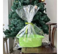 Icegrey Panier cadeau vide tressé avec sacs cadeaux et rubans, paniers de rangement vide pour fête prénatale, anniversaire, mariage, Pâques, Thanksgiving, Noël, Vert