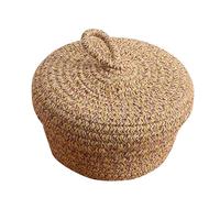 Icegrey Panier de Rangement en Corde de Coton Organisateurs de Paniers de Rangement Rond Naturels DéCoratifs Pour Chambre de BéBé, Chambre à Coucher, Salon Kaki Petit