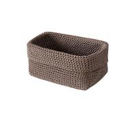 Icegrey Panier Rangement, Panier de Rangement Tressé en Coton,Corbeille Rangement pour Salle de Bain,Cuisine,Organisateur Table a Langer Bebe,Décoration Boite de Rangement pour Enfant, Carré marron