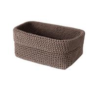 Icegrey Panier Rangement, Panier de Rangement Tressé en Coton,Corbeille Rangement pour Salle de Bain,Cuisine,Organisateur Table a Langer Bebe,Décoration Boite de Rangement pour Enfant, Carré marron