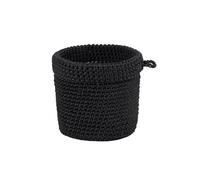 Icegrey Panier Rangement, Panier de Rangement Tressé en Coton,Corbeille Rangement pour Salle de Bain,Cuisine,Organisateur Table a Langer Bebe,Décoration Boite de Rangement pour Enfant, Rond noir