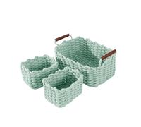 Icegrey Panier Rangement, Panier de Rangement Tressé en Coton,Corbeille Rangement pour Salle de Bain,Cuisine,Organisateur Table a Langer Bebe,Décoration Boite de Rangement pour Enfant, Vert