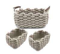 Icegrey Panier Rangement, Panier de Rangement Tressé en Coton,Corbeille Rangement pour Salle de Bain,Cuisine,Organisateur Table a Langer Bebe,Décoration Boite de Rangement pour Enfant, Couleur kaki