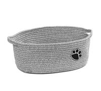 Icegrey Panier Rangement, Panier de Rangement Tressés en Coton, Corbeille Rangement pour Salle de Bain, Organisateur Table a Langer Bebe, jouets pour animaux de compagnie, Gris