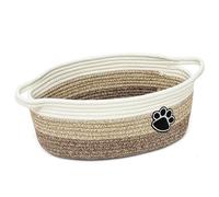 Icegrey Panier Rangement, Panier de Rangement Tressés en Coton, Corbeille Rangement pour Salle de Bain, Organisateur Table a Langer Bebe, jouets pour animaux de compagnie, Beige marron