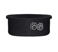 Icegrey Panier Rangement, Panier de Rangement Tressés en Coton, Corbeille Rangement pour Salle de Bain, Organisateur Table a Langer Bebe, jouets pour animaux de compagnie, noir