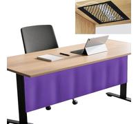 Icegrey Panneau de confidentialité sous Le Bureau avec Filet de Gestion des câbles, Jupe de Bureau autocollante, Rideau de pudeur pour Bureau à Domicile, Violet, 60x38cm