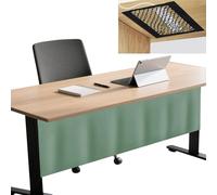 Icegrey Panneau de confidentialité sous Le Bureau avec Filet de Gestion des câbles, Jupe de Bureau autocollante, Rideau de pudeur pour Bureau à Domicile, Vert, 140x38cm