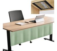 Icegrey Panneau de confidentialité sous Le Bureau avec Filet de Gestion des câbles, Jupe de Bureau autocollante, Rideau de pudeur pour Bureau à Domicile, Vert Clair, 100x38cm