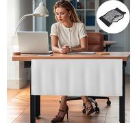 Icegrey Panneau de confidentialité sous Le Bureau avec Filet de Gestion des câbles, Jupe de Bureau autocollante, Rideau de pudeur pour Bureau à Domicile, Vert foncé, 160x38cm