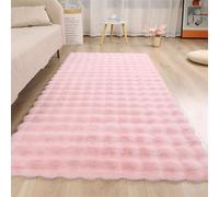 Icegrey Tapis de Style Moderne en Peluche Lavable pour Salon et Chambre à Coucher Rose 60x120cm