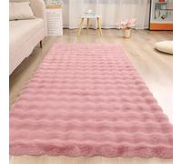 Icegrey Tapis de Style Moderne en Peluche Lavable pour Salon et Chambre à Coucher Rose foncé 150x180cm