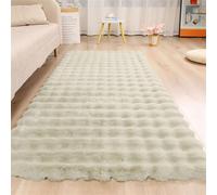 Icegrey Tapis de Style Moderne en Peluche Lavable pour Salon et Chambre à Coucher Vert 80x180cm