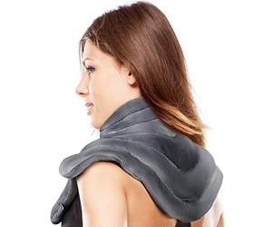ICEHOF Coussin chauffant au cou/aux épaules avec lavande - Doux - Chaleur longue durée grâce aux perles d'argile naturelles et à l'aromathérapie d'accompagnement - Forme ergonomique
