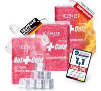 ICEHOF Lot de 3 coussinets de refroidissement - Gel souple moderne - Longue | Compresse de refroidissement rose pailletée - Compresse froide - Sac de glace - Bloc réfrigérant - Gel réfrigérant