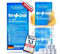 ICEHOF Lot de 3 coussinets de refroidissement - Gel souple moderne - Longue durée de refroidissement - Coussin de refroidissement - Compresses froides - Compresse froide - Sac de glace - Moulable