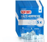 ICEHOF Lot de 5 compresses froides à plier - 15,3 x 12,7 cm - Plaquettes de refroidissement jetables - Compresses de refroidissement jetables pour les déplacements - Pack de refroidissement Knick