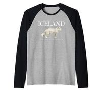 Iceland Arctic Fox Vintage Icelandic Souvenir Manche Raglan