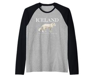 Iceland Arctic Fox Vintage Icelandic Souvenir Manche Raglan