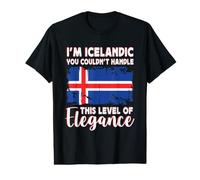 Iceland Flag Proud Elegant Icelandic Boyfriend Girlfriend T-Shirt Graphique avec Valeur