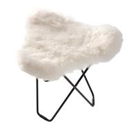 Iceland Flying Goose Tabouret en peau de mouton Cuero Noir / Shorn blanc - 7340172614555