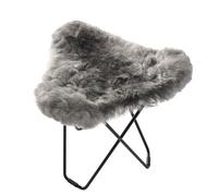 Iceland Flying Goose Tabouret en peau de mouton Cuero Noir / Shorn gris - 7340172614678