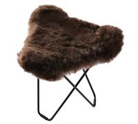 Iceland Flying Goose Tabouret en peau de mouton Cuero Noir / Shorn marron - 7340172614937