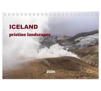 ICELAND pristine landscapes (Desk Calendar 2026 DIN A5 landscape), CALVENDO 12 Month DeskCalendar: Iceland made of waterfalls, glaciers and hot springs.